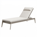 Sonnenliege 200 x 70 cm aus Metall Beige/Graubeige mit verstellbarer Rückenlehne für den Außenbereich