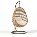Hängesessel 105 x 105 x 195 cm Rattan Beige mit Metallgestell Boho