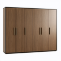 Kleiderschrank 300 x 60 x 220 cm Holzwerkstoff Braun Schwarz moderner Stauraum