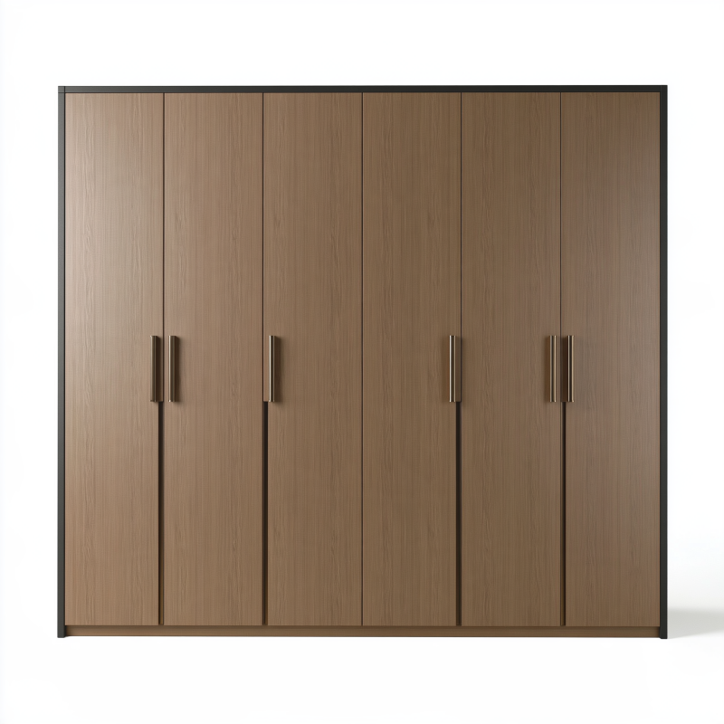 Kleiderschrank 300 x 60 x 220 cm Holzwerkstoff Braun sechstürig