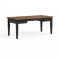 Schreibtisch 160 x 70 x 76 cm Braun Schwarz Holz mit 2 Schubladen klassischer Stil