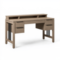 Schreibtisch 140 x 60 x 90 cm in Eichenoptik aus Holzwerkstoff mit 4 Schubladen im modernen Stil